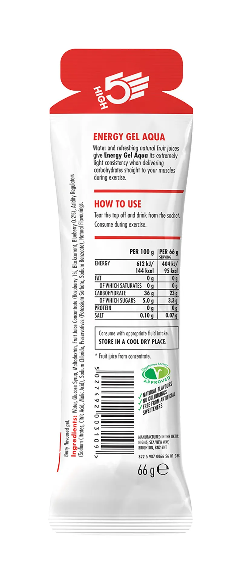 High5 Energy Gel Aqua Caffeine x20 66g-2