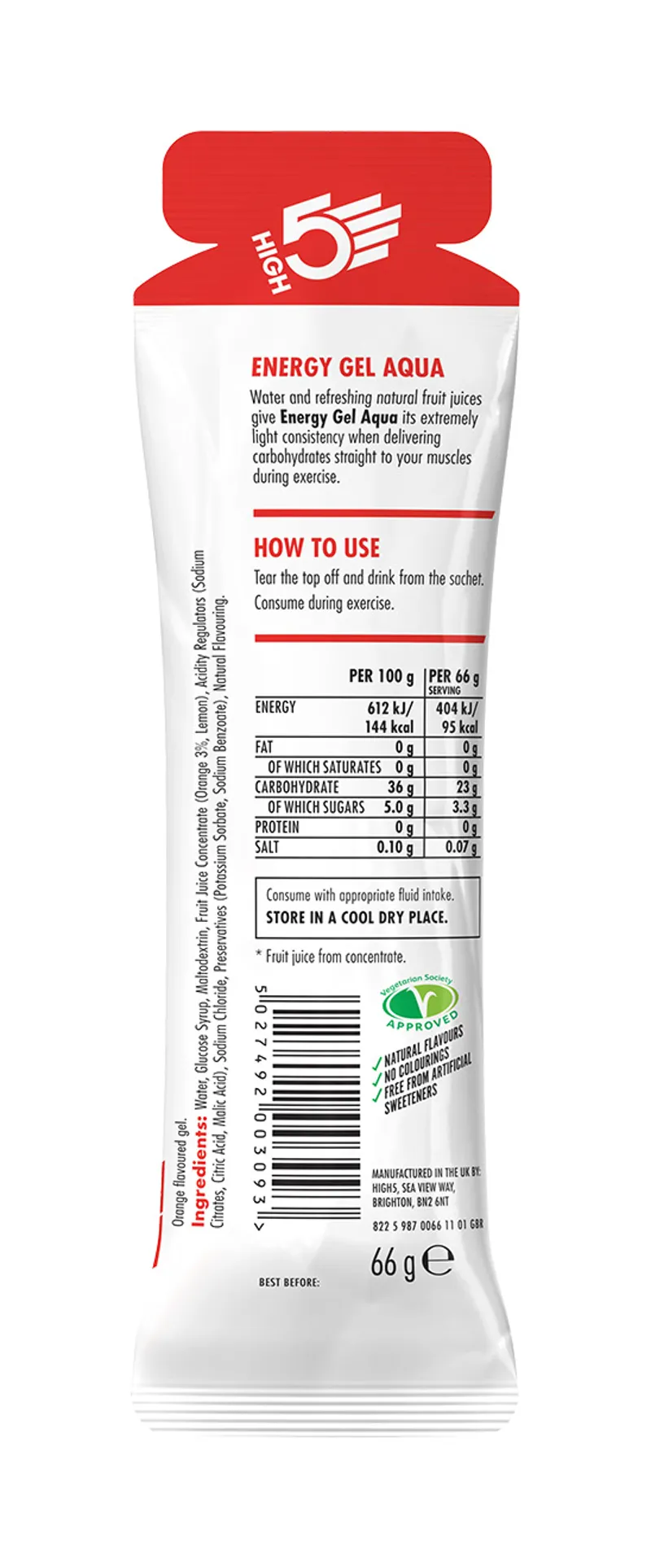 High5 Energy Gel Aqua x20 66g-2