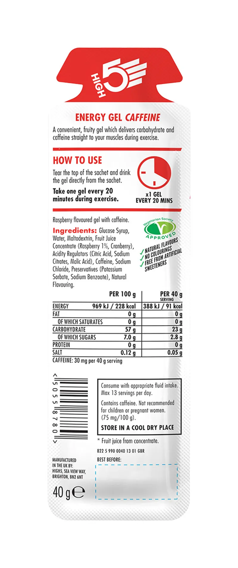 High5 Energy Gel Caffeine x20 40g-3