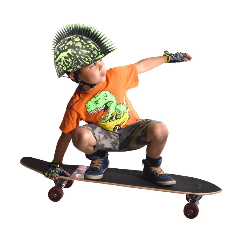 C-Preme Raskullz FS FIT SYSTEM T-Rex Bonez Mohawk Toddler's Helmet in Green - 3-5 years 48-52 cm-6