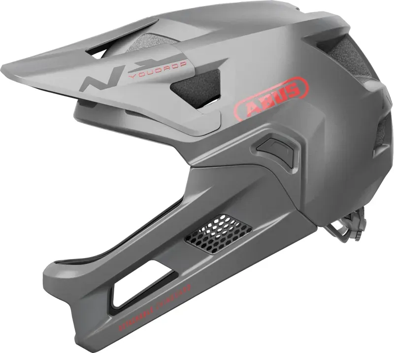 Abus YouDrop FF Kids' Full Face Mountain Bike Helmet 48-55cm in Silver