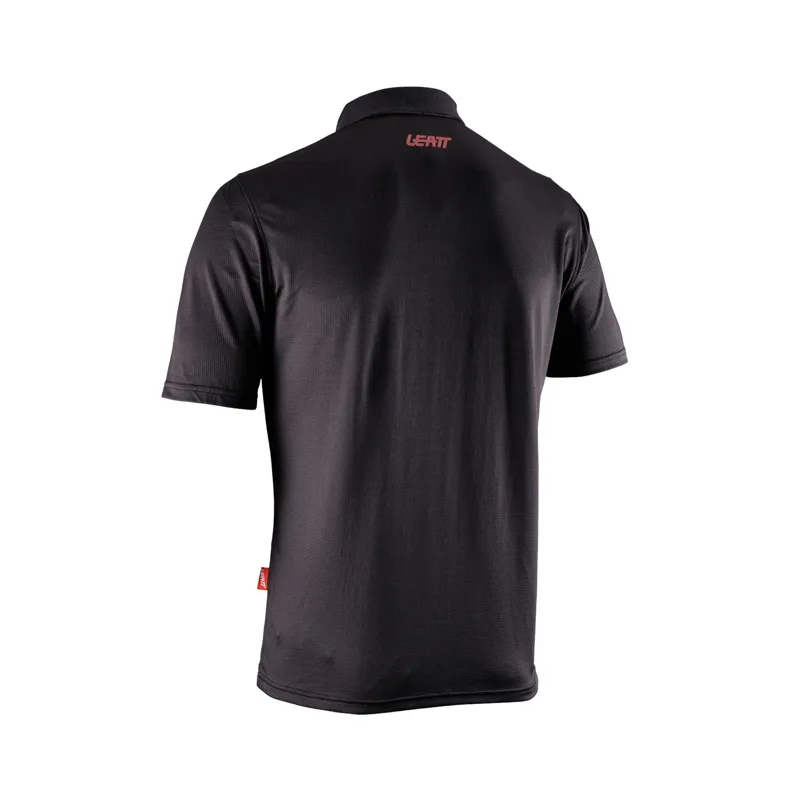 Leatt Team Short Polo Shirt in Black-1
